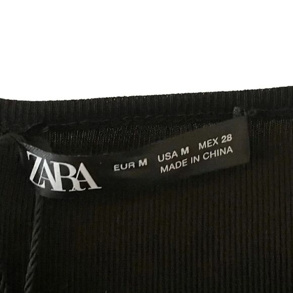 Zara Black Crewneck Silk Long Sleeves Women’s Essential Blouse SZ M #1697 - Picture 14 of 14